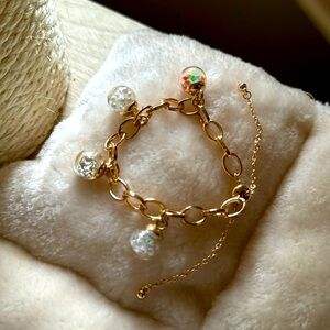 Adjustable Shaker bead charm  Gold